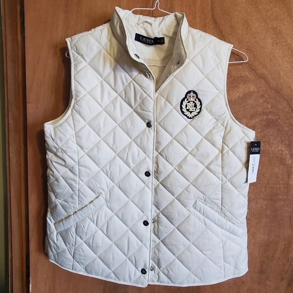 Ralph Lauren Jackets & Blazers - Lauren Ralph Lauren Quilted Cream Vest. Med. NWT.
